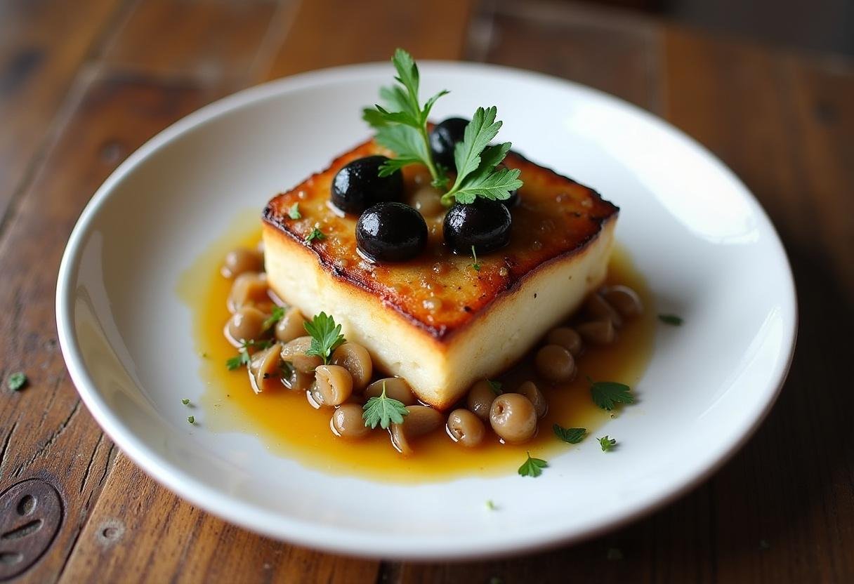 Deliciosamente apresentado Bacalhau à Moda de Braga Saboroso, mostrando guarnições e sabores vibrantes.