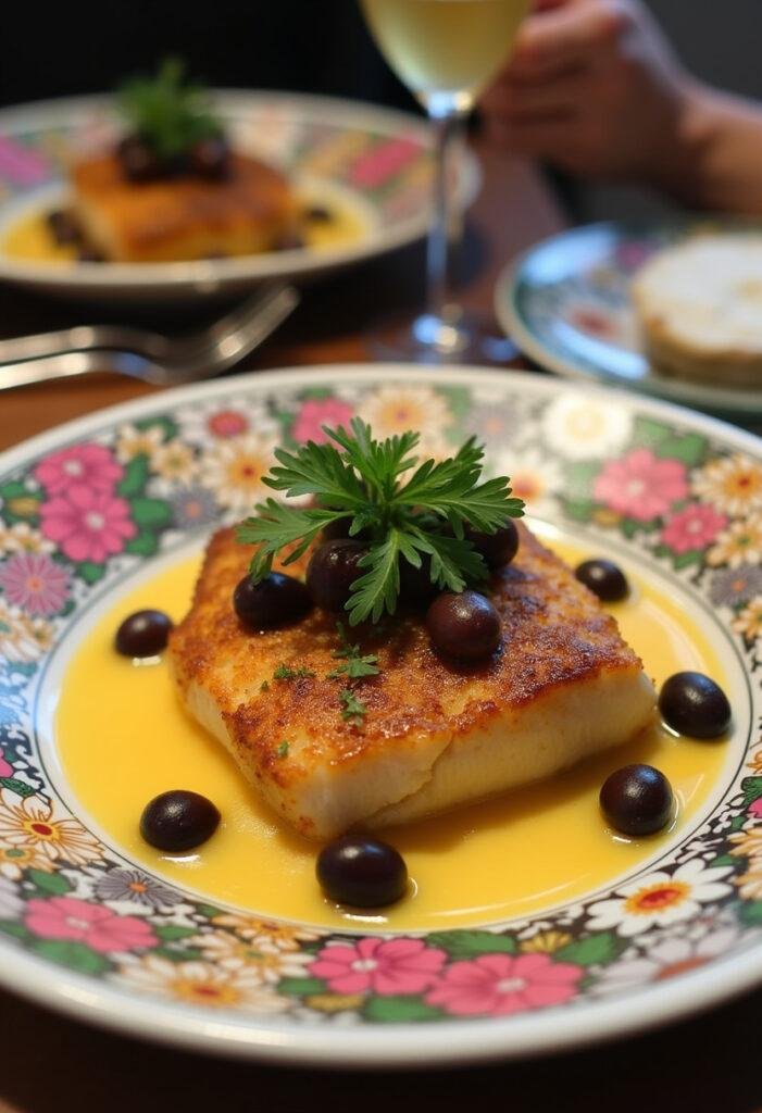 Finished Bacalhau à Moda de Lisboa Clássico, a traditional Portuguese dish perfect for family gatherings.