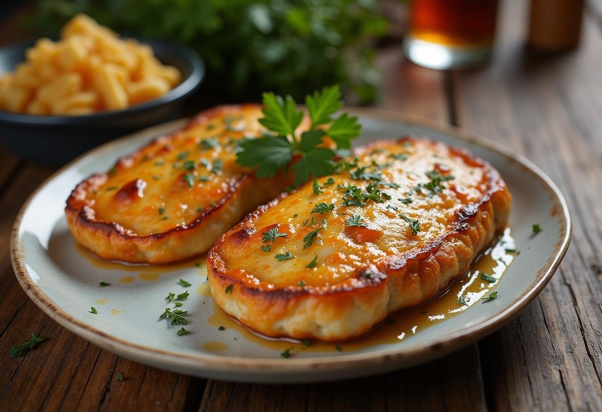 Bacalhau com Natas Cremoso assado, servido em uma mesa rústica, ideal para refeições especiais.