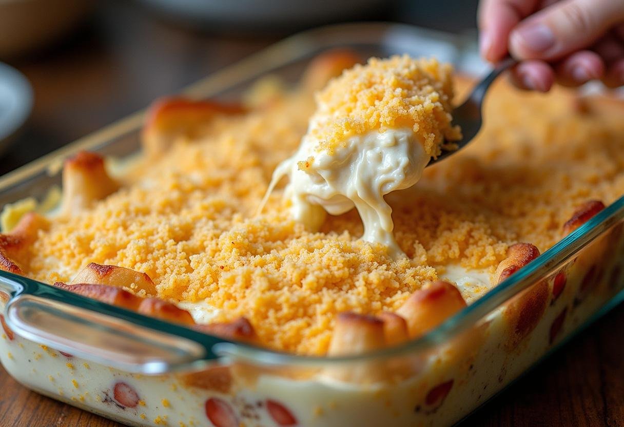 Preparação da travessa de Bacalhau com Natas Cremoso antes de ir ao forno.