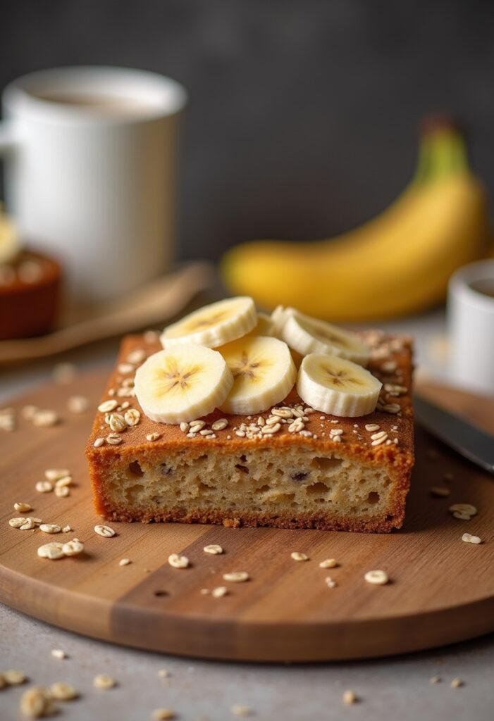 Delicious and healthy banana cake with oats, perfect for a wholesome treat.