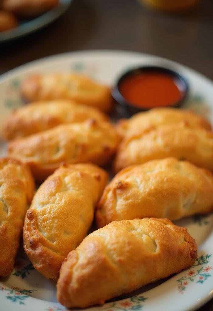 Empadas de galinha caseiras assadas, perfeitas para servir em qualquer ocasião.