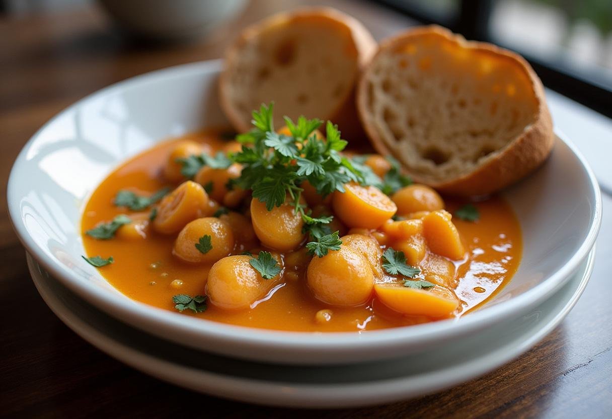 Prato delicioso de Favas à Portuguesa Reconfortantes, perfeito para uma refeição aconchegante.