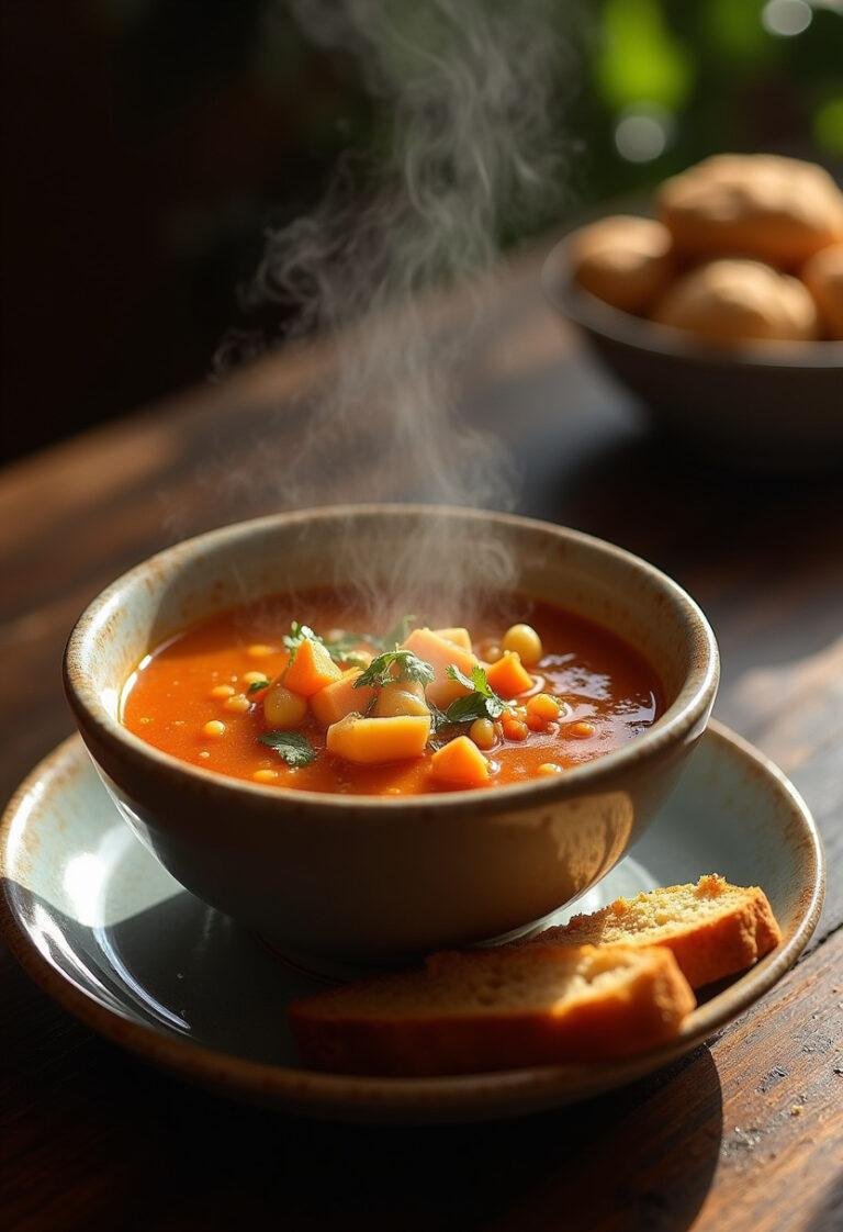 Delicious and comforting Sopa de Lentilhas com Chouriço served in a bowl, perfect for cold days.