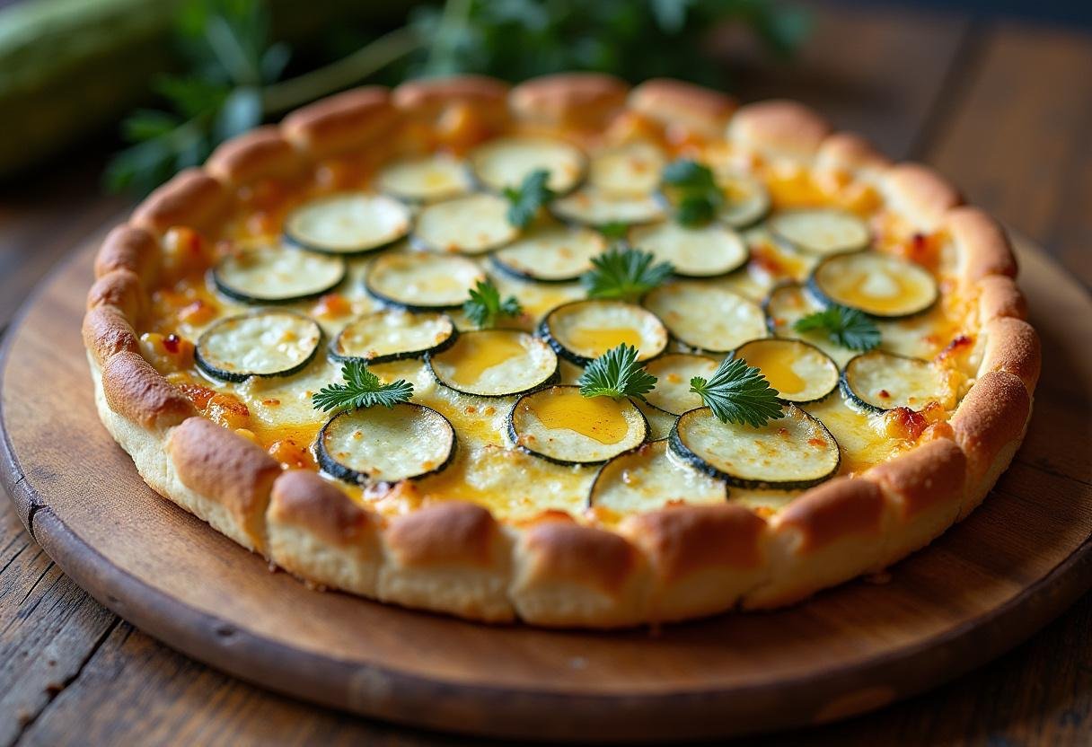Torta de Abobrinha com Gorgonzola e Mel perfeitamente assada, ideal para a sua refeição.