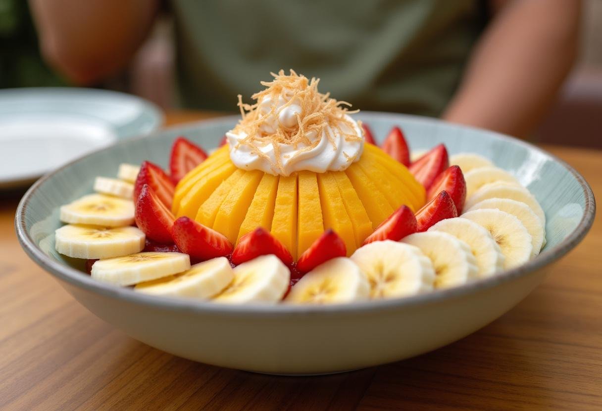 Bowl de Ananás com Banana Tropical, uma sobremesa vibrante e refrescante.