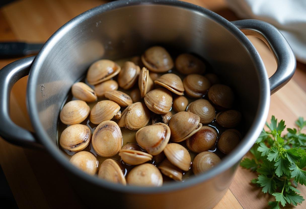 Lingueirão preparado para a receita de Arroz de Língua de Peixe.