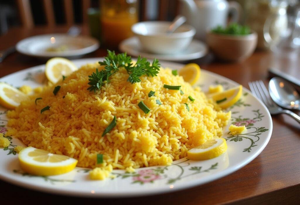 Plate de arroz de polvo saboroso, ideal para uma refeição tradicional portuguesa.