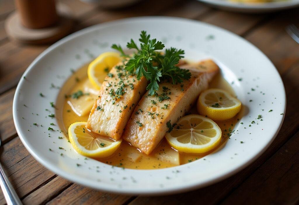 Served Bacalhau à Conde da Guarda, a delicious traditional dish garnished for an inviting meal.