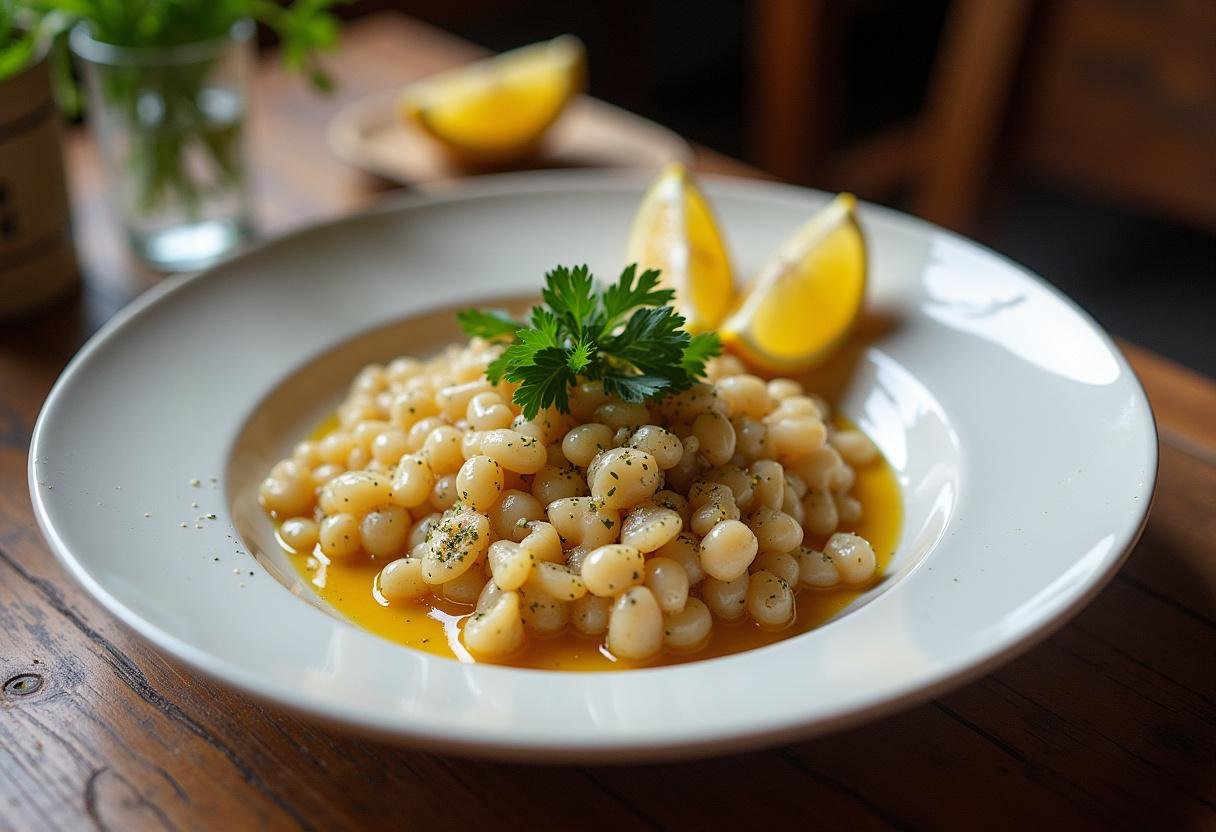 Delicious bacalhau à narcisa served with garnish, ideal for a festive meal.