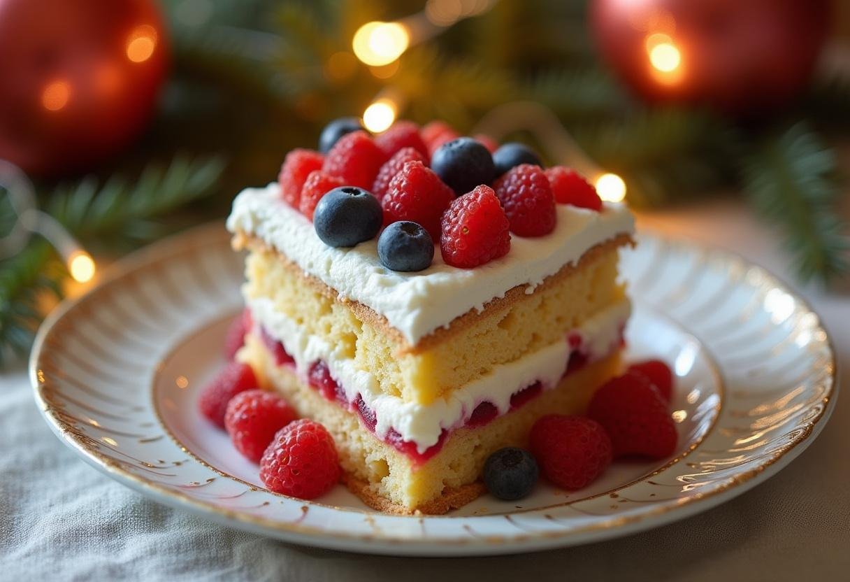 Bolo colchão de noiva finalizado, decorado com camadas de creme e frutas, ideal para qualquer celebração.