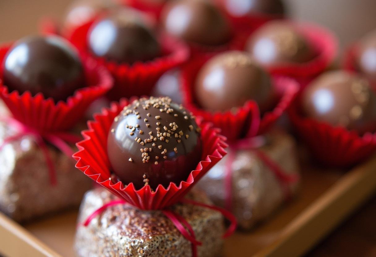 Chocolate Merci Caseiro finalizado, lindamente embalado e pronto para presentear ou saborear.