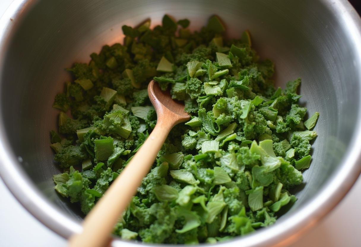 Hortelã e hortelã-pimenta picadas misturadas com açúcar e lima para a preparação da hortelã-pimenta.