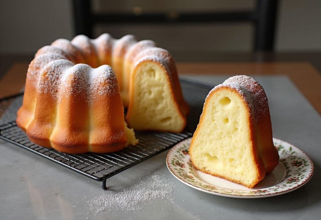 Pão de ló fofinho finalizado, pronto para ser servido, ideal para celebrações.