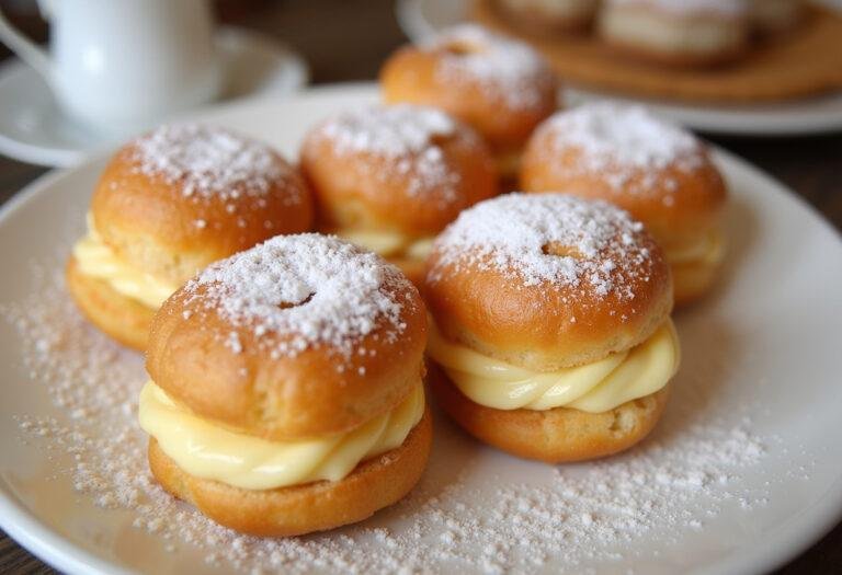 Deliciosos pastéis de nata crocantes prontos para serem servidos.