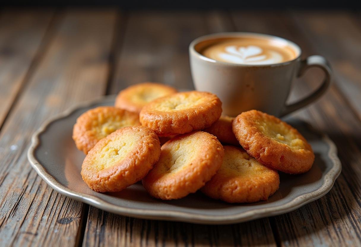 Queijadas de Sintra finalizadas servidas com café, uma deliciosa sobremesa tradicional portuguesa.