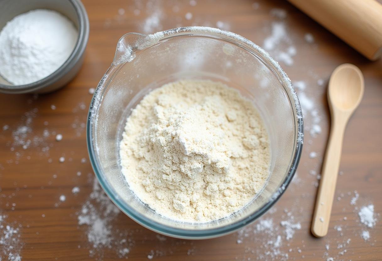 Massa pronta para tipos de massa em uma tigela de mistura.