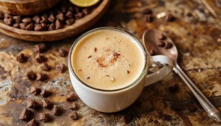 Imagem de um prato de café da manhã simples com três ingredientes, incluindo uma tigela de iogurte natural, fatias de banana e uma colher de mel por cima, tudo apresentado de forma acolhedora em uma mesa de madeira clara, iluminação natural que destaca as cores vibrantes e texturas suaves dos ingredientes.