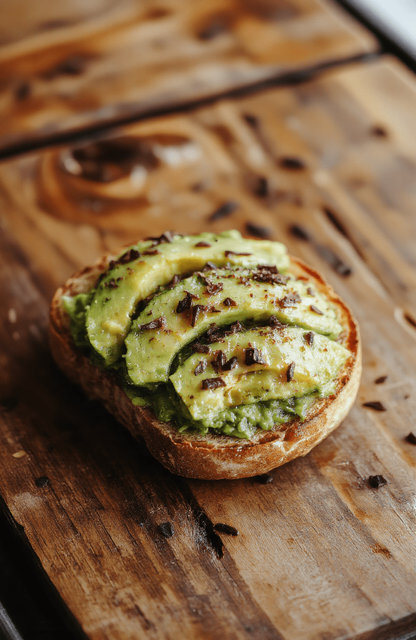 A vibrant plate of avocado toasts featuring sliced ripe avocados, cherry tomatoes, microgreens, and a drizzle of balsamic glaze on toasted artisan bread, styled minimally with a rustic background