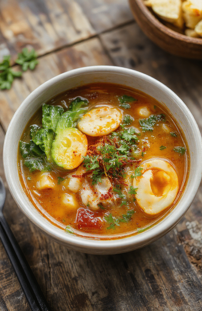 A vibrant bowl of vegan ramen noodles featuring colorful vegetables, rich broth, and garnished with fresh herbs, presented on a rustic wooden surface with soft natural lighting highlighting the textures and vivid colors.