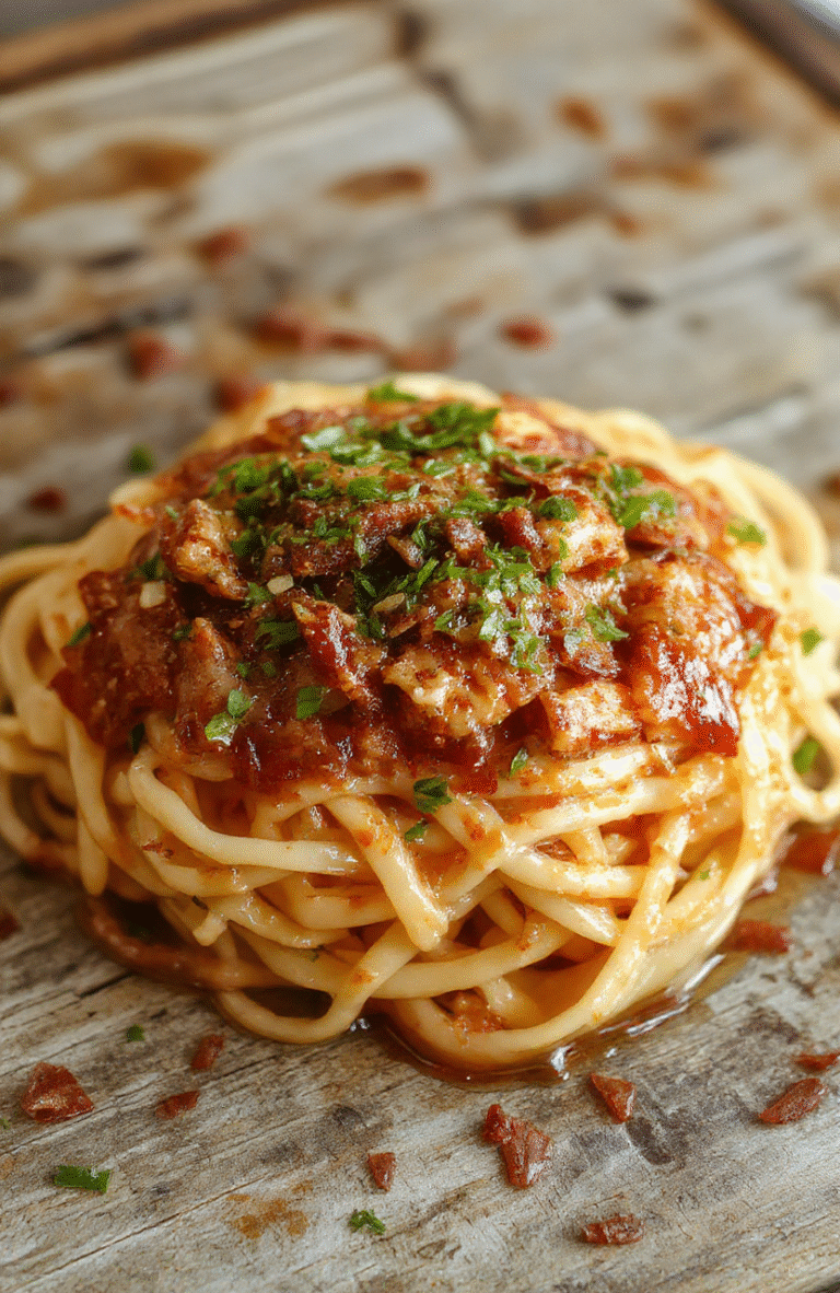 Vibrant japchae noodles with colorful vegetables like carrots, bell peppers, and spinach, garnished with sesame seeds and sliced scallions, beautifully plated on a clean white dish, showcasing glossy, stir-fried textures and fresh ingredients.