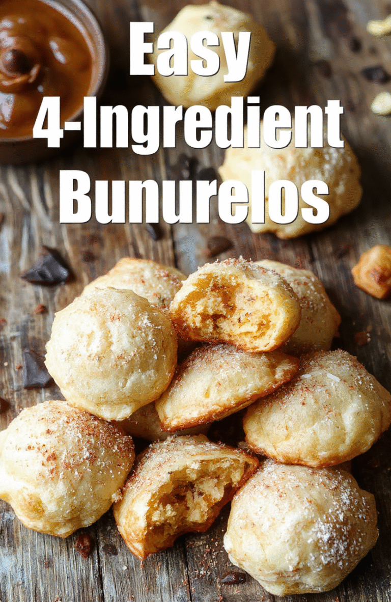 Golden brown bunuelos arranged on a white plate, dusted with powdered sugar, with a crispy texture and fluffy interior, styled with a rustic wooden background and warm lighting that accentuates their homemade appeal.